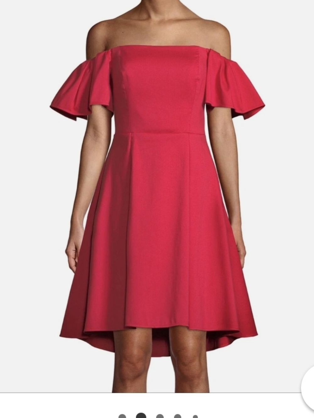 Halston Heritage Hot Pink One-Shoulder Flounce Cocktail Dress